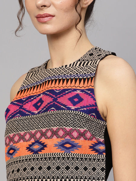 Multicolored Jacquard Crop Top