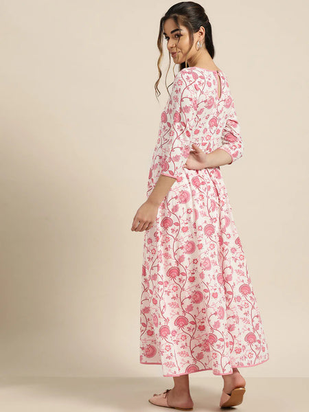 Flamingo Pink Floral Dress