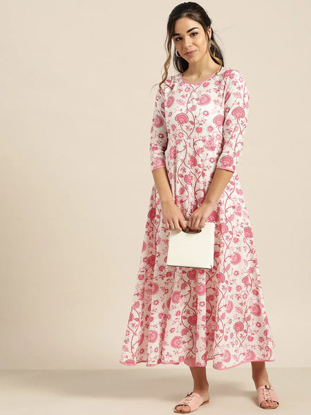 Flamingo Pink Floral Dress