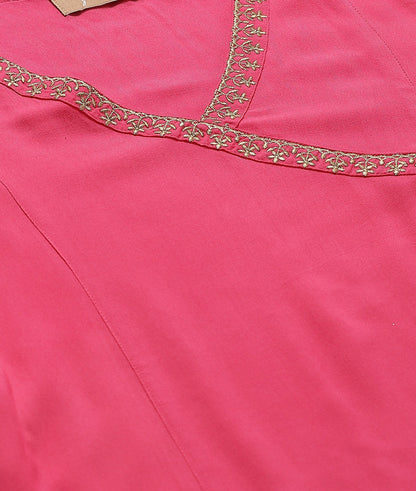 Pink Angrakha Top with Dhoti Pants