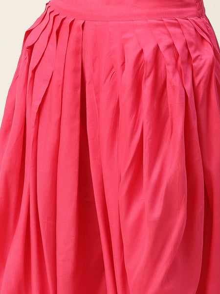 Fuchsia Angrakha Top with Dhoti Pants