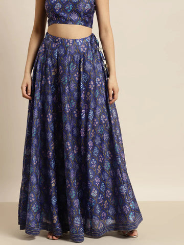 Purple Mughal Anarkali Skirt