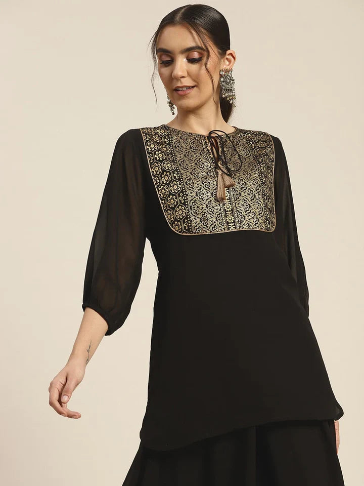 Festive Black Kareena Top