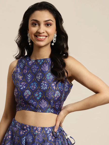 Purple Mughal Print Crop top