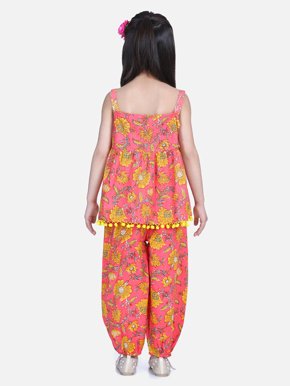 Pink Floral Cotton Top Set