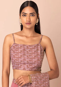 Pink Foil Strap Crop Top