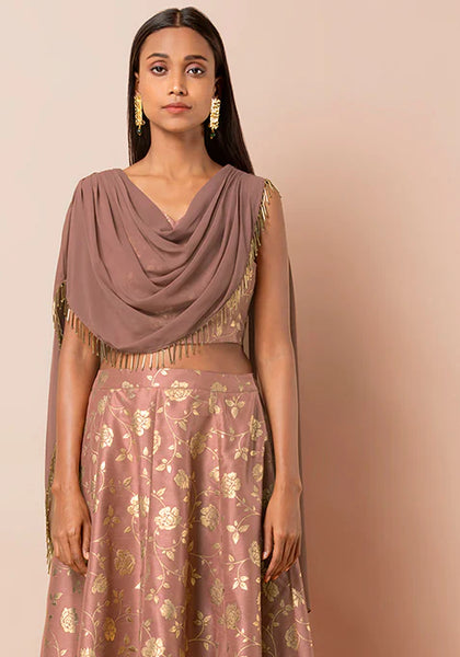 Crop Top with Attached Dupatta