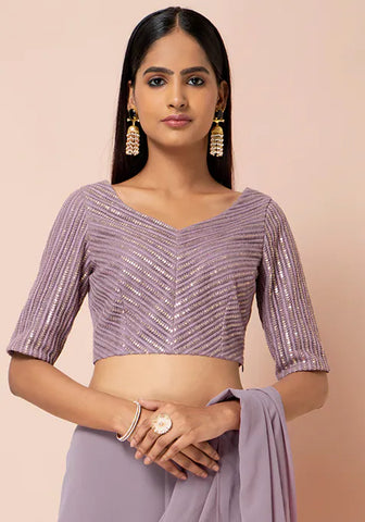 Lavender Embroidered Crop Top