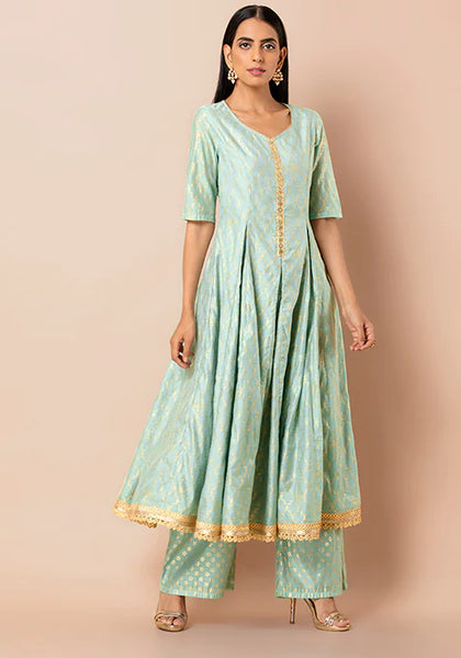 Aqua Mughal Festive A-Line Kurta