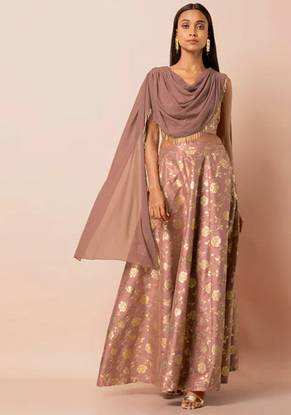 Crop Top with Attached Dupatta