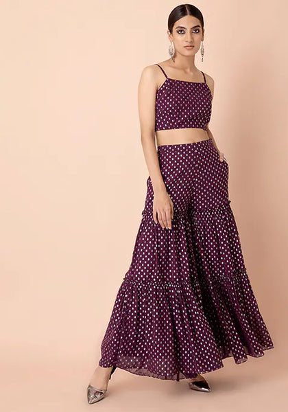 Purple Foil Crop Top