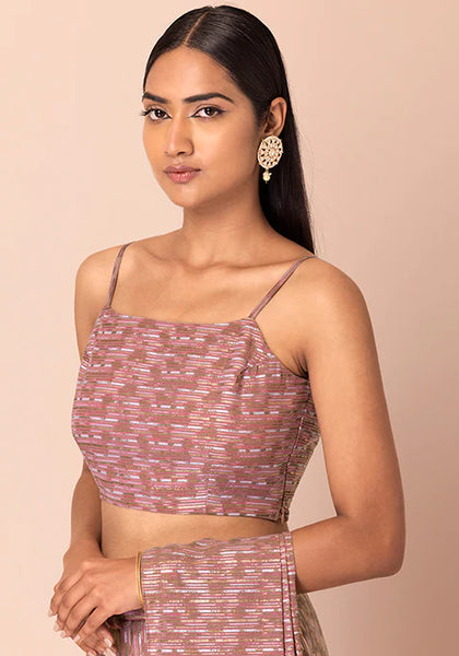 Pink Foil Strap Crop Top