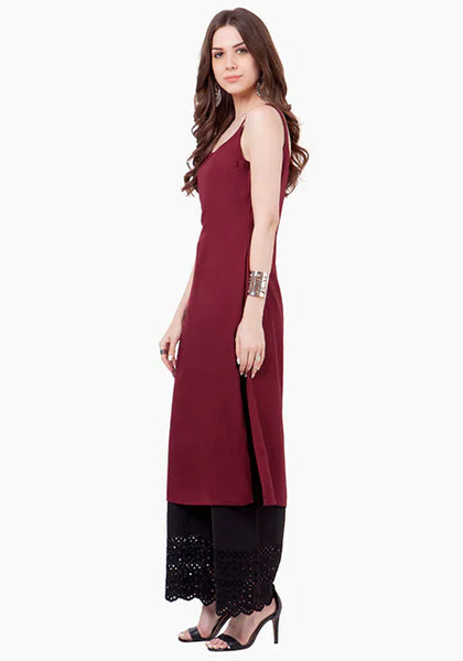 Maroon Strap Kurta