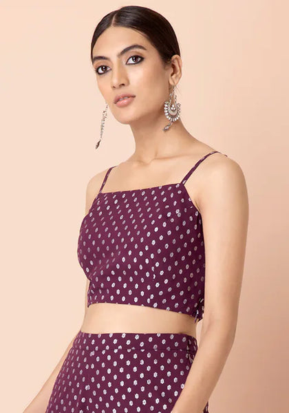 Purple Foil Crop Top