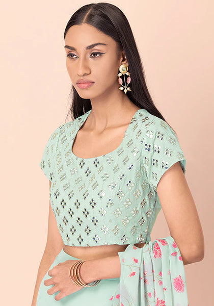 Pastel Mirror Embroidered Crop Top