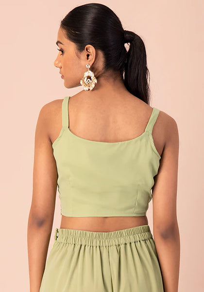 Lime Mirror Strap Crop Top