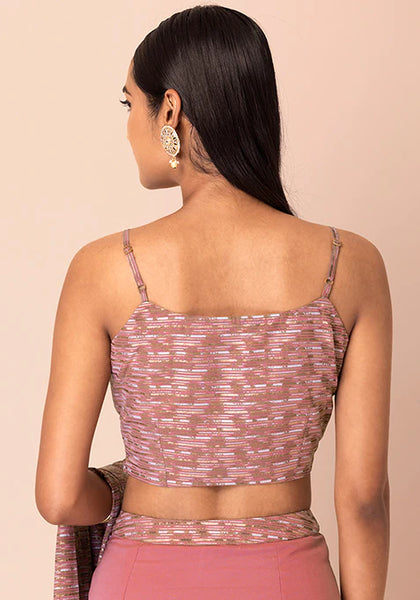 Pink Foil Strap Crop Top