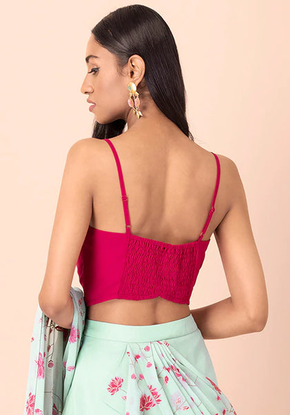 Hot Pink Smocked Crop Top