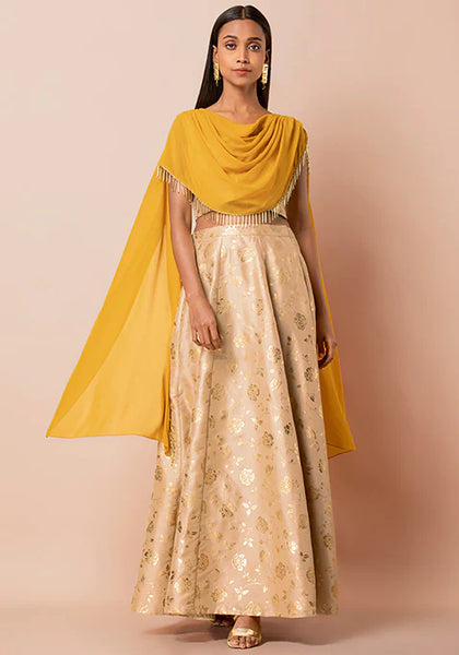 Crop Top with Attached Dupatta