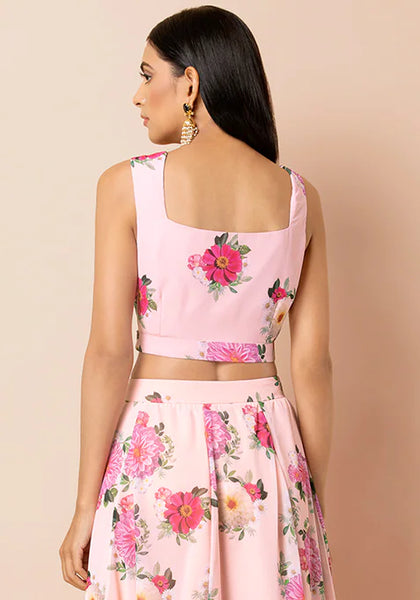 Pink Floral Crop Top