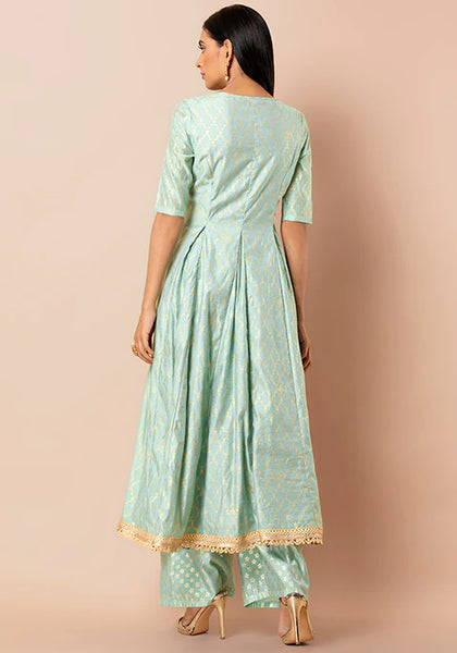 Aqua Mughal Festive A-Line Kurta