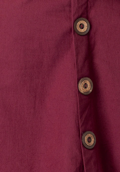 Maroon Cotton Side Button Top