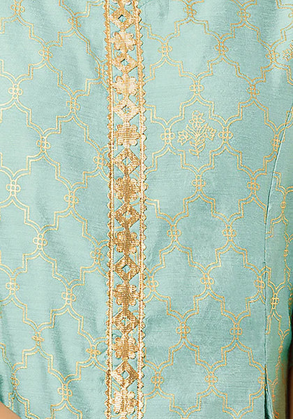 Aqua Mughal Festive A-Line Kurta