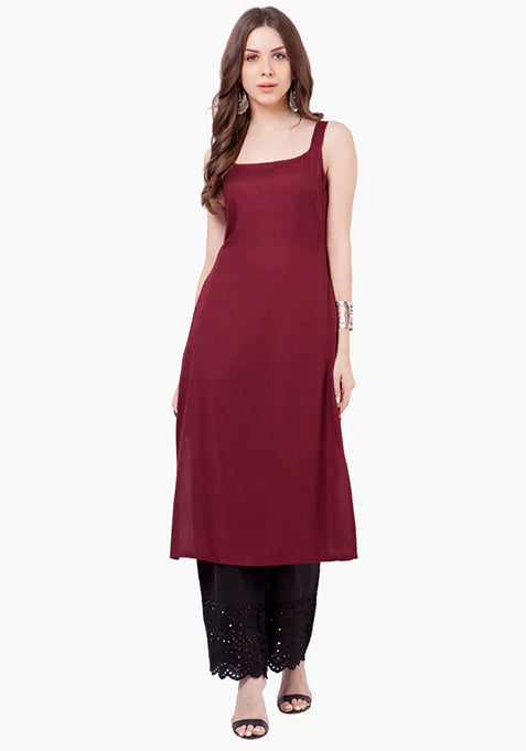 Maroon Strap Kurta