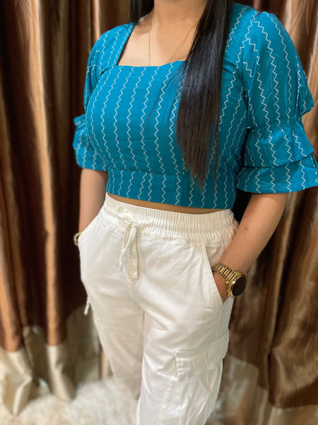 Diya Turquoise Crop Top