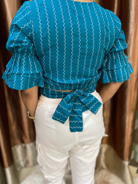 Diya Turquoise Crop Top