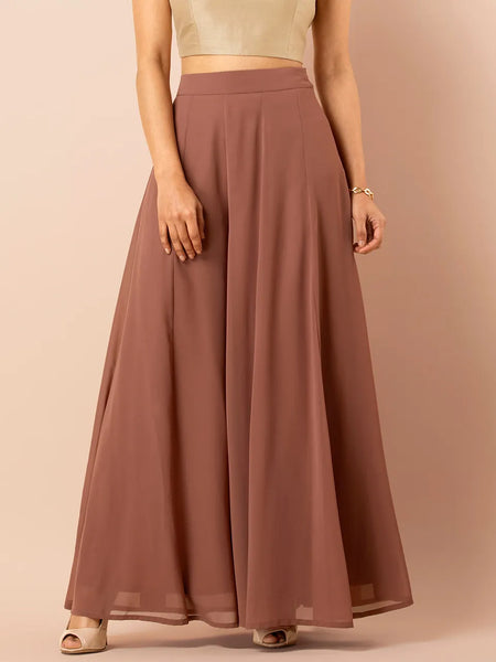 Dusty Pink Flared Palazzo Pants