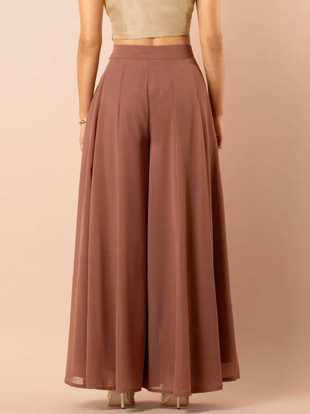 Dusty Pink Flared Palazzo Pants