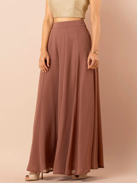 Dusty Pink Flared Palazzo Pants